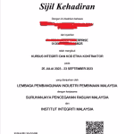 sijil kursus integriti cidb
