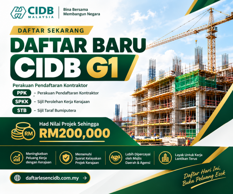 Cara Daftar CIDB G1 untuk Kontraktor Baharu: Syarat dan Dokumen